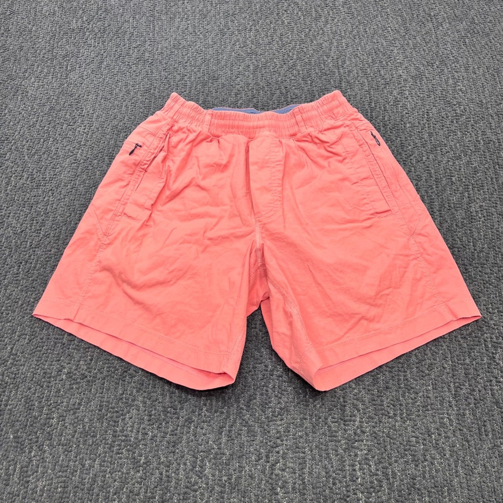 Birddogs Men Coral Pink Lined Gym Shorts Size Small Zipper Pockets Classic Fit